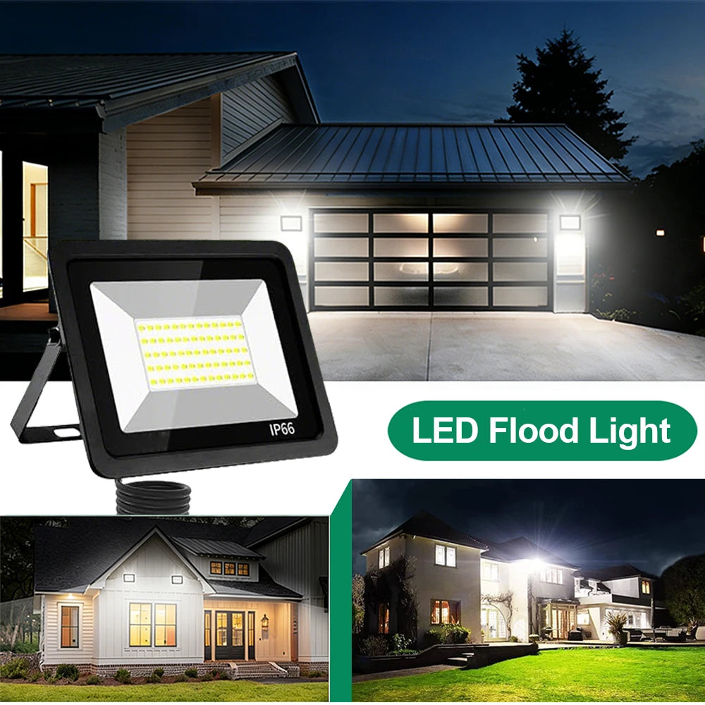 projecteur led lampe rue moderne noir ip66 détecteur mouvement réglable clipsextérieur éclairage jardin