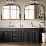miroir salle bain bois naturel vintage classique motifs dorés vis fixations chambre
