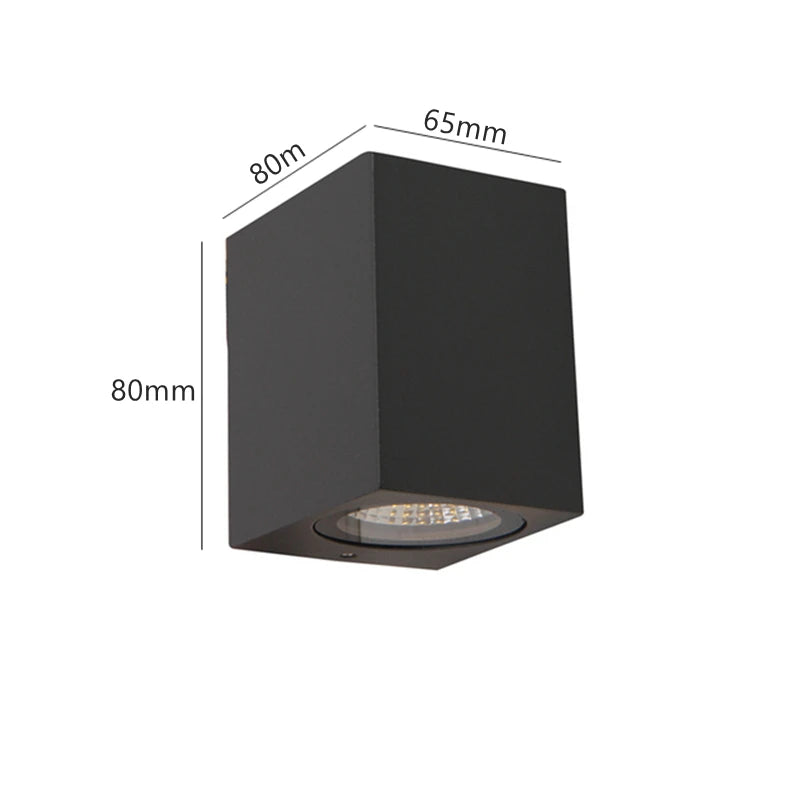 éclairage led applique murale moderne minimaliste noir gu10 extérieur résistante jardin villa