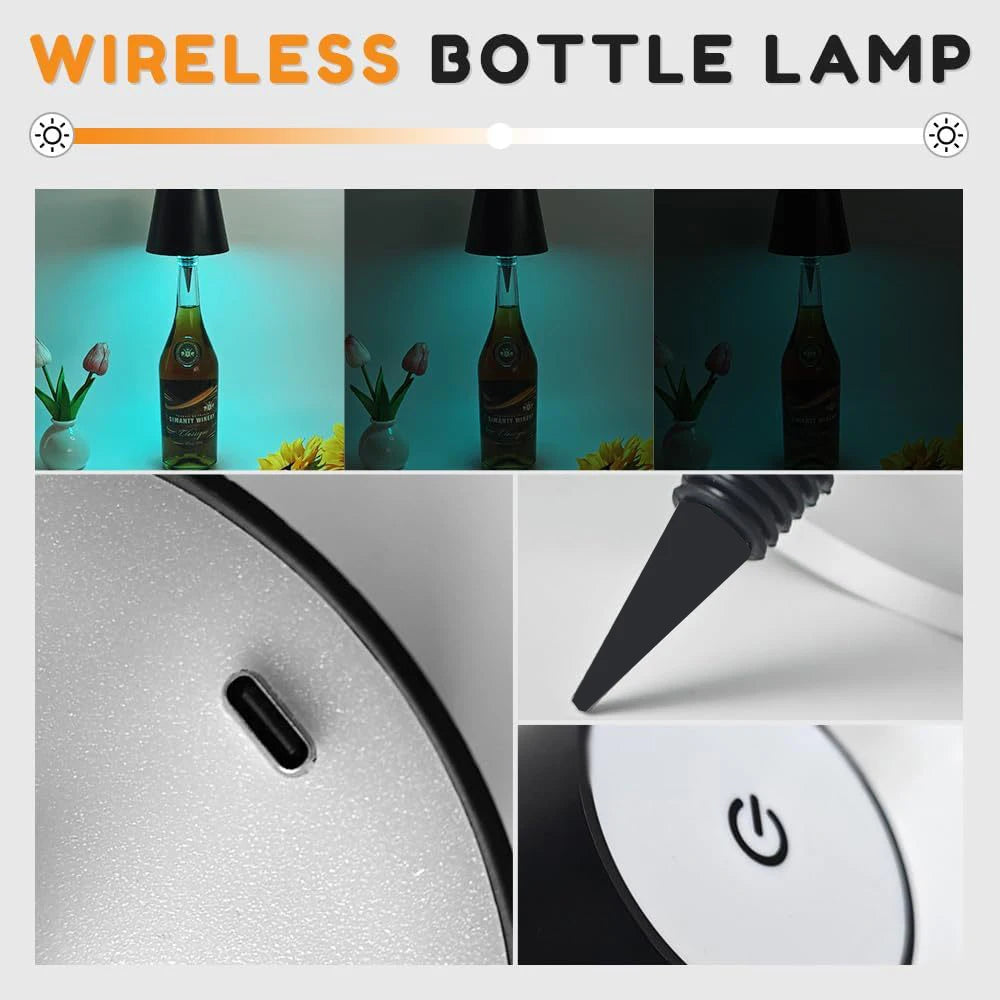 lampe table rechargeable led noir blanc doré moderne minimaliste interrupteur tactile usb
