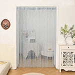 rideau porte transparent franges decoratif or violet rose moderne chambre