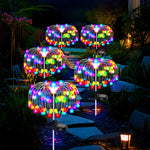 guirlande lumineuse solaire multicolore moderne led rouges vertes bleues jaunes fil métal spirale piquet