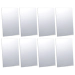 miroirs autoadhésifs rectangulaires blancs modernes stickers mur simples maison DIY