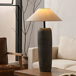 lampe table bois marron abat jour beige led éclairage intérieur haute qualité française
