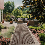 tapis sol imperméable antidérapant résistant bactéries extérieur moderne rayures horizontales gris rouge