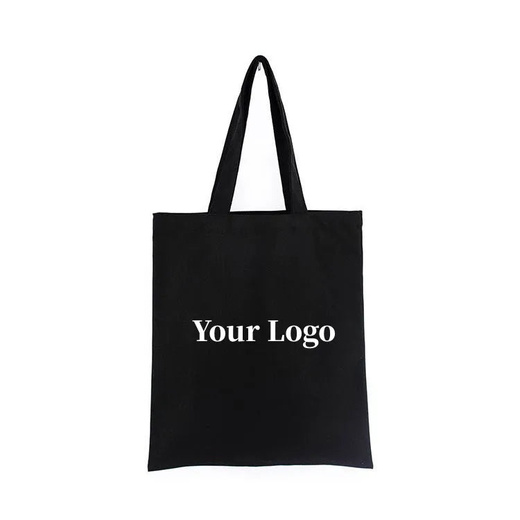 sac main décontracté toile coton imprimé logo personnalisable noir blanc beige simple pratique