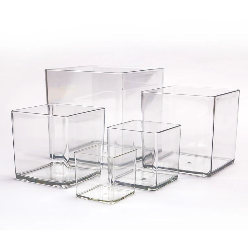 boîtes rangement transparentes cubes minimalistes 6cm 8cm 10cm 12cm 15cm