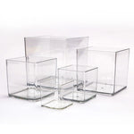 boîtes rangement transparentes cubes minimalistes 6cm 8cm 10cm 12cm 15cm