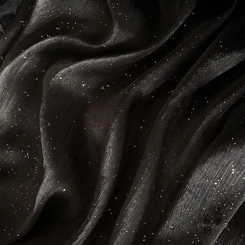 tulle paillettes dorées bleu nuit noir translucide élégant mariage robe jupes cérémonie glamour polyester