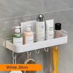 étagère murale salle bain blanche aluminium porte serviette porte brosse dents