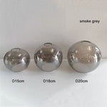 suspension boule verre moderne transparent ambre gris cognac diverse tailles
