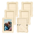cadres photo bois massif beige classiques bordures ondulées kit décoration mariage anniversaire bricolage