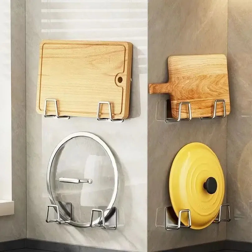 porte savon porte couteaux porte couverts support mural adhésif métal moderne pratique gris noir