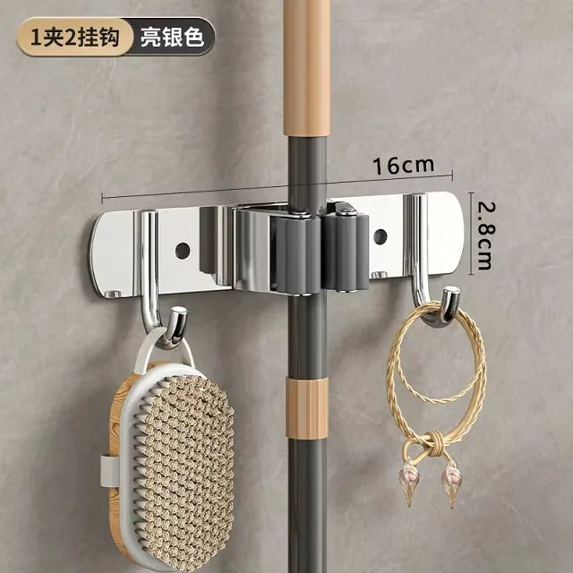 porte balais moderne acier inoxydable rangement salle bain brosse torchon accessoires nettoyage multifonctionnels