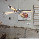 lampe suspendue industrielle vintage métal argent doré transparent salon restaurant