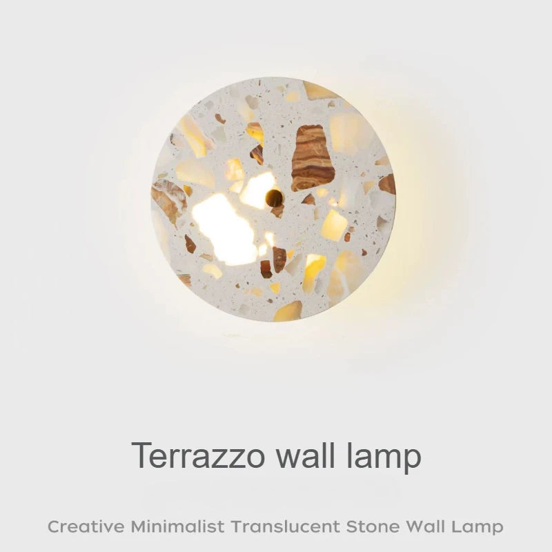 lampe murale pierre LED blanc minimaliste texture granulaire 220V 249 2000lm interrupteur câble