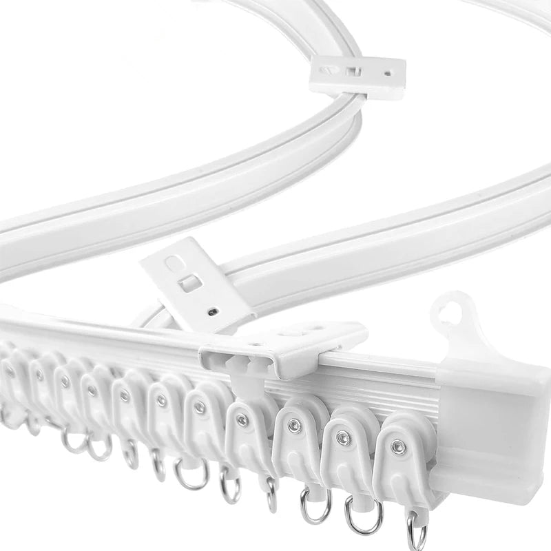 rail rideau flexible blanc moderne clips vis fixations 3m 5m