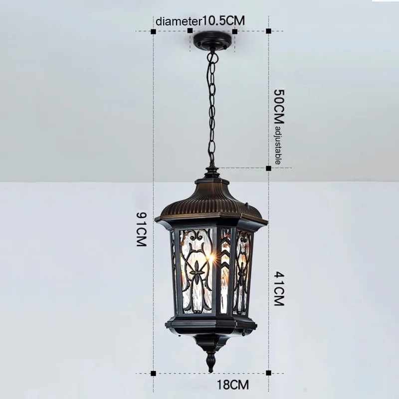 lampe suspendue art déco noir doré motifs floraux verre opalin led extérieure aluminium