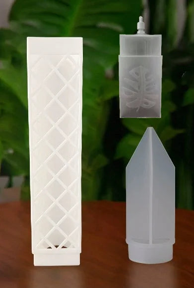 support plante transparent moderne adhésif bouchon remplissage base semi circulaire diamant grille blanc
