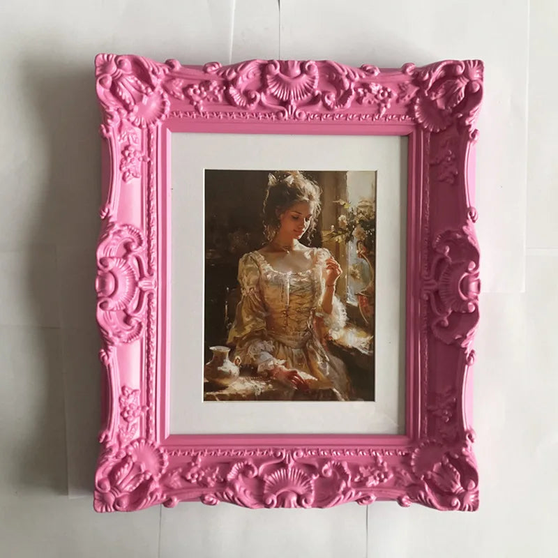 Cadre photo mural en résine couleur bourgogne pour décoration chambre