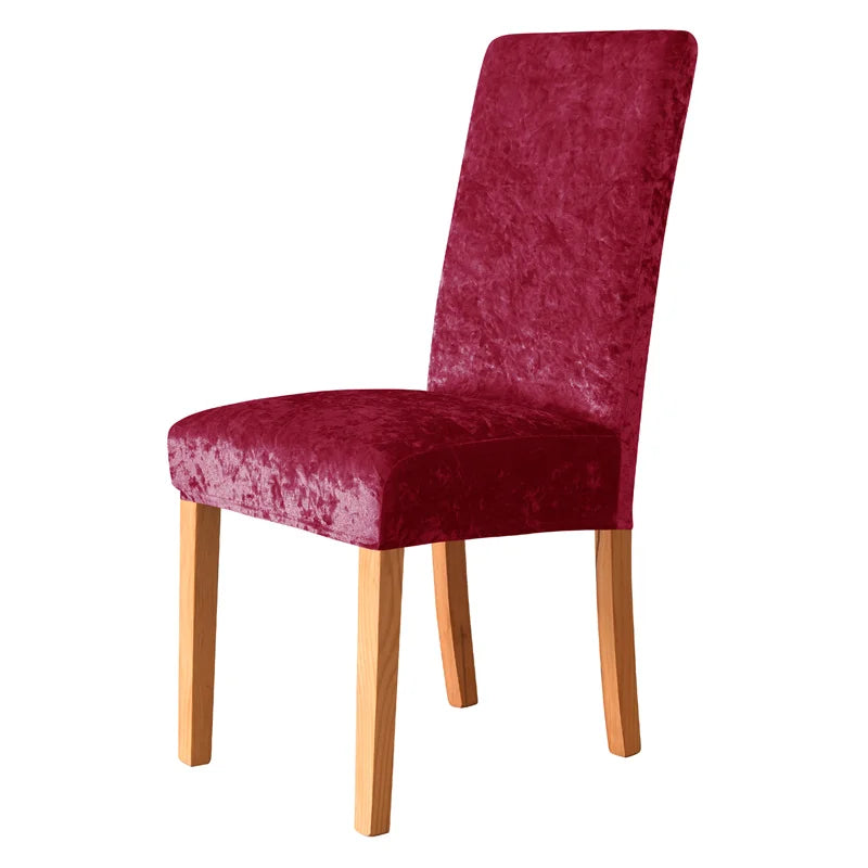 couverture chaise salle manger velours moderne beige clair antidérapante élasthanne polyester