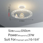 plafonnier moderne blanc rose étoiles concentrique télécommande lumière variable enfants chambre