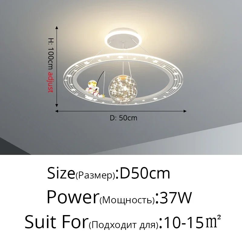 plafonnier moderne blanc rose étoiles concentrique télécommande lumière variable enfants chambre