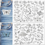 feuilles adhésives broderie transparentes motifs floraux lettres alphabet découpées étiquettes solubles acrylique imprimables adultes