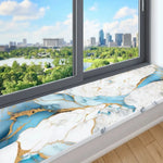 papier peint autoadhésif marbre moderne blanc bleu doré résistant humidité sans formaldéhyde