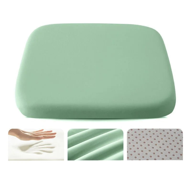 coussin mémoire forme 40x40cm bleu pastel texture rugueuse lavable minimaliste