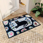 tapis d'entrée moderne chat noir antidérapant résistant décoloration 30x50cm 40x60cm