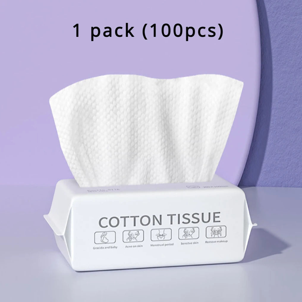 serviettes visage jetables coton polyester absorption rapide rectangle usage unique moderne blanc rose bleu