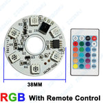 panneau led rgb 3w 38mm télécommande dégradé couleur diy lampe bois hêtre éclairage scène
