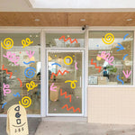 sticker decoratif multicolore geometrique moderne adhesif salle bains cuisine maison pop art simple