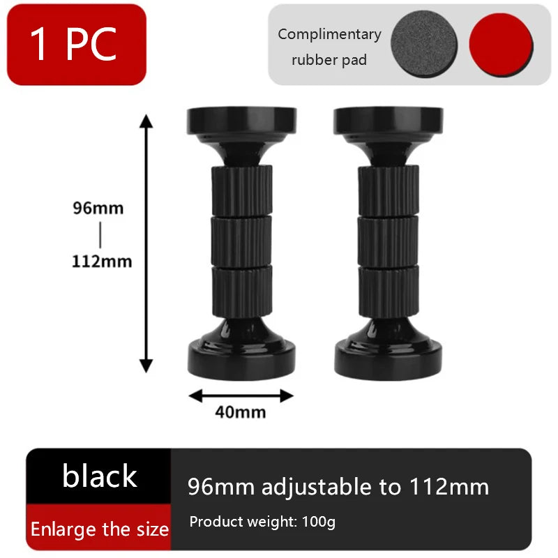 support fixation vis noir bagues rayures modernes anti secouement téléscopique adjustable matériaux attaches auto
