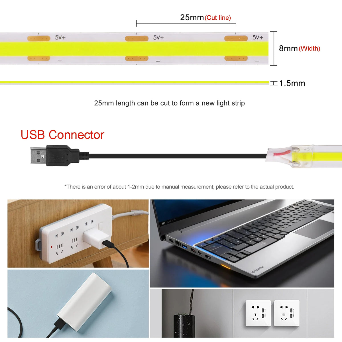 ruban led flexible jaune bleu adhésif 320led/m 50cm 1m 2m 3m 4m 5m
