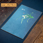 serviettes table bleu vert fleurs oiseaux paysages traditionnelles élégantes absorbantes coton thermiques