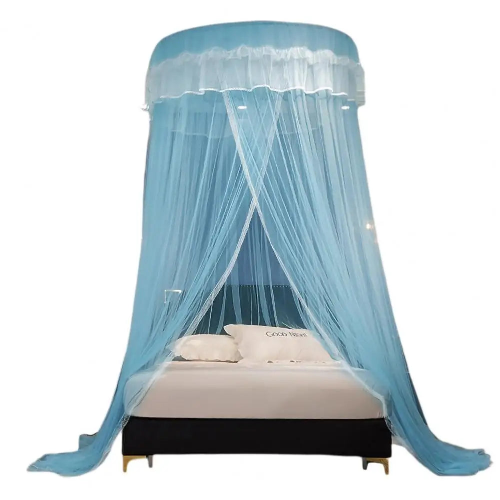 rideau lit enfant unisexe polyester coton rose vert blanc bleu violet translucide franges décoratives