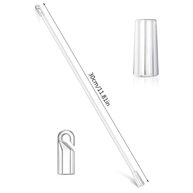 rideau transparent moderne tige verticale embout fixation boîte rangement