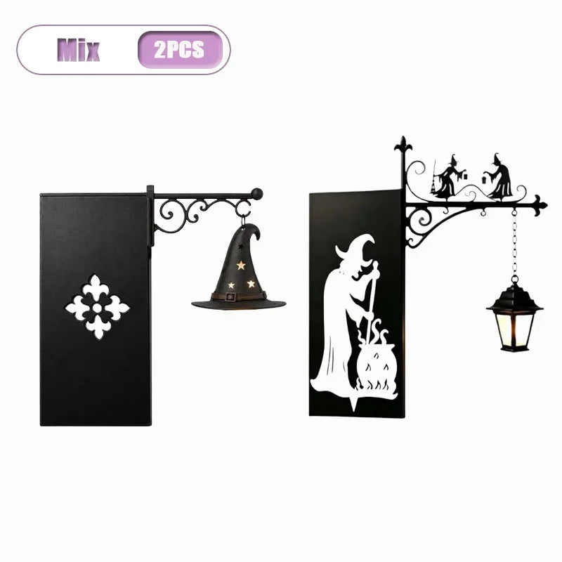 lampe lecture suspendue halloween fantôme motifs floraux gothique vintage crochet mural noir blanc