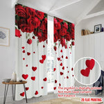 rideau moderne roses rouges coeurs blanc translucide polyester pièces chambre salon