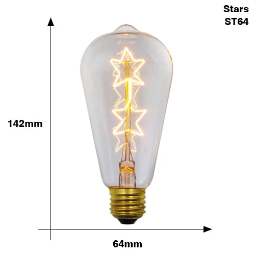 ampoules filament spirales dorées transparentes vintage rétro boîtes emballage doublons tringles salon
