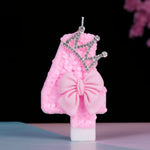 bougies numériques anniversaire filles pailletées rose couronne strass nœud papillon festive