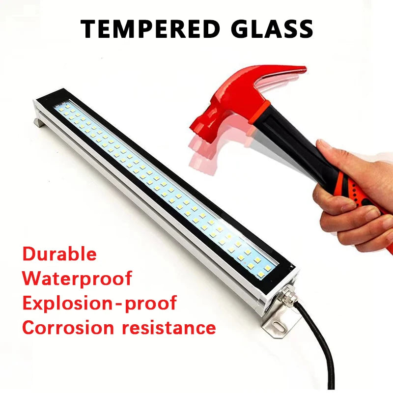 lampe led industrielle antipoussière étanche 24v 110240v blanc mat moderne câble noir aluminium