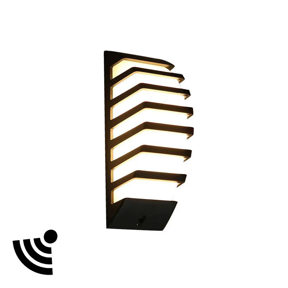 applique murale led moderne étanche noir blanc radar sensibilité mouvement 249 2000 lumens aluminium