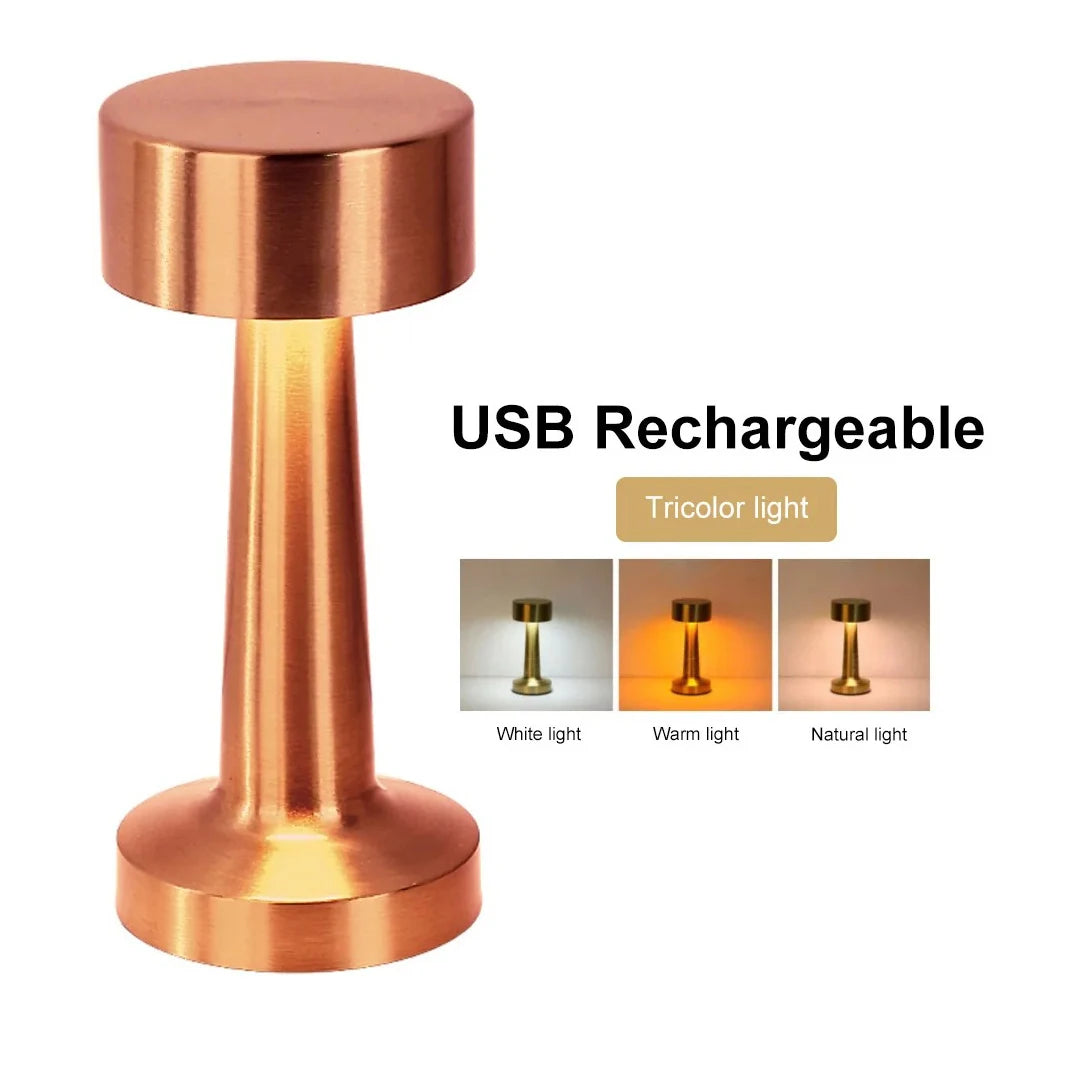 lampe table rechargeable cuivre moderne minimaliste base plate flux lumineux 249 2000 certification rohs