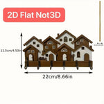 porte clés mural bois maison miniature couleurs vives plantes figurine kit