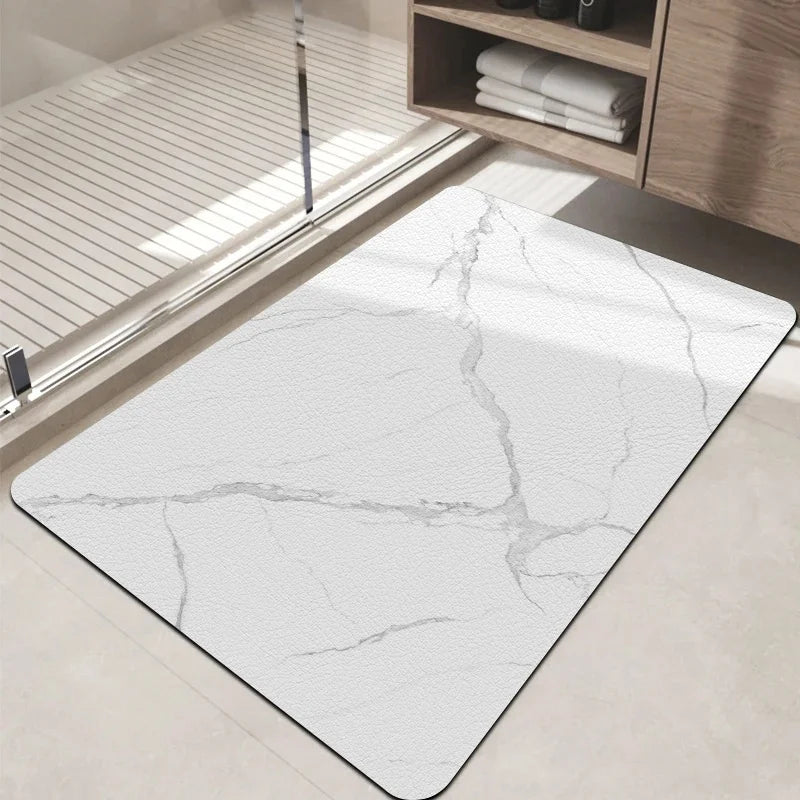 tapis moderne marbre blanc gris antidérapant résistant l'eau 50x80cm 60x90cm salon bain