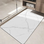 tapis moderne marbre blanc gris antidérapant résistant l'eau 50x80cm 60x90cm salon bain