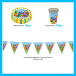assiettes jetables anniversaire enfants dessins animés fleurs papillons couleurs unies star festive